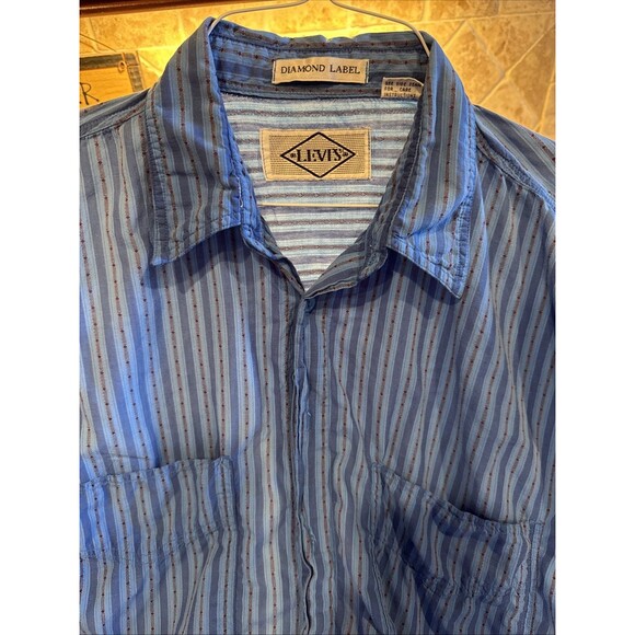 Vintage Levi's Diamond Label Men's Medium Button Up Shirt - Picture 2 of 6